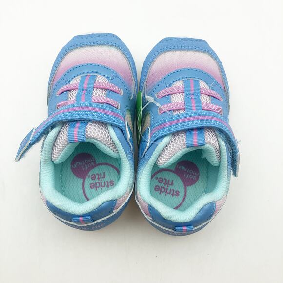 Stride Rite SM Turbo Girls Sneaker Size 5.5 Blue Pink White Kids Shoe NIB - Picture 9 of 11